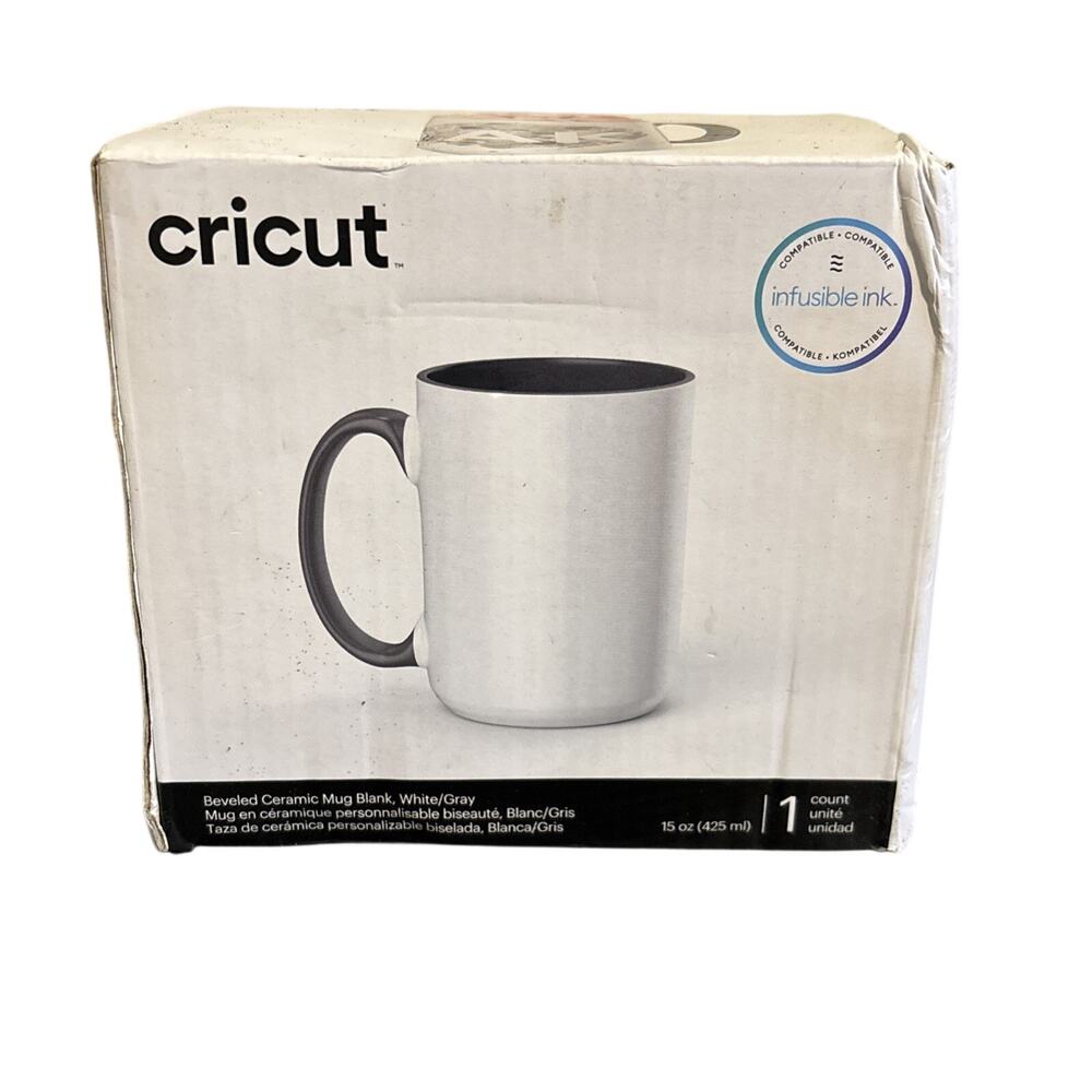 New Cricut Beveled Ceramic Mug Blank - 15 oz/425 ml (1 ct) NIB